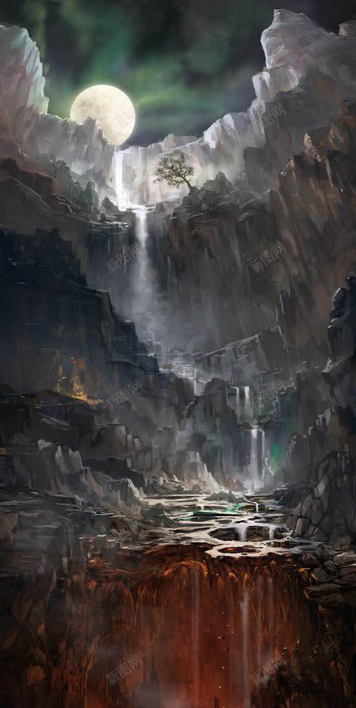 游戏场景重峦叠嶂的高山黄色月亮彩绘jpg设计背景_88icon https://88icon.com 场景 彩绘 月亮 游戏 重峦叠嶂 高山 黄色
