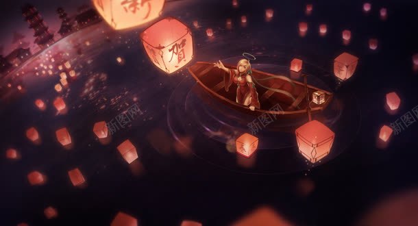 点亮飞翔的孔明灯群jpg设计背景_88icon https://88icon.com 孔明灯 飞翔