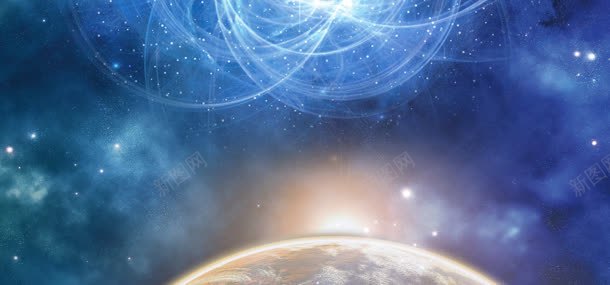 科技星空背景jpg设计背景_88icon https://88icon.com 地球 星星 星球 白色 线光 蓝色 闪光