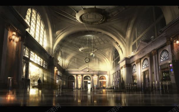 辽阔的大厅典雅建筑背景图片 辽阔的大厅典雅建筑背景