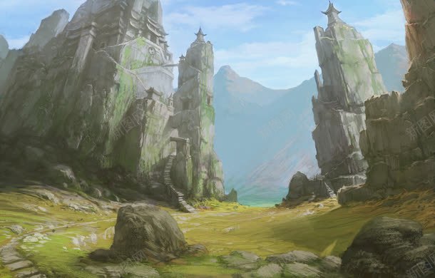 卡通山间平原海报背景jpg设计背景_88icon https://88icon.com 卡通 山间 平原 海报 背景