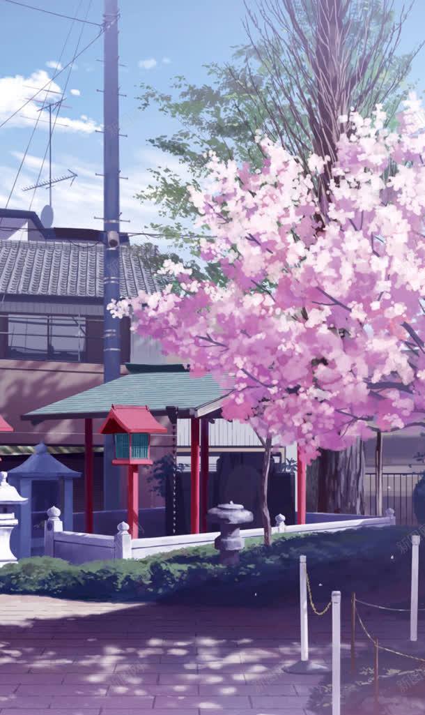 卡通日式粉色樱花jpg设计背景_88icon https://88icon.com 卡通 樱花 粉色