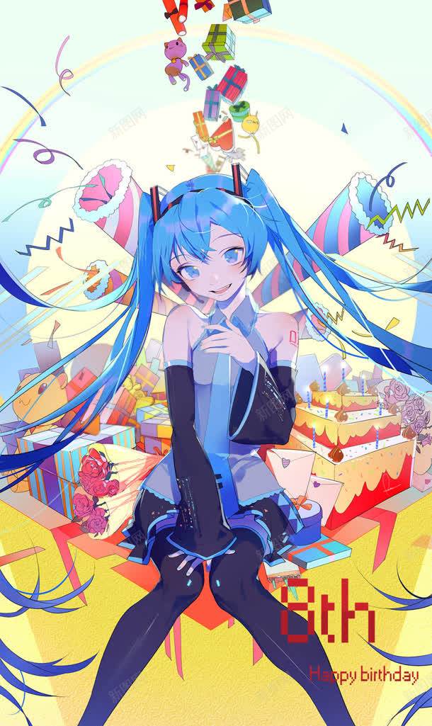 日式动漫蓝色长发女孩jpg设计背景_88icon https://88icon.com 女孩 蓝色 长发