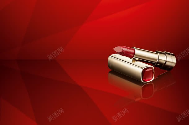 红色形状口红海报jpg设计背景_88icon https://88icon.com 中国红海报背景无水印 口红 形状 海报 红色