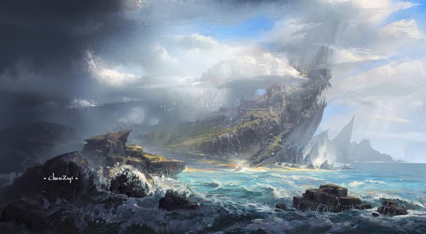 壮丽岛屿游戏场景插画jpg设计背景_88icon https://88icon.com 场景 壮丽 岛屿 插画 游戏