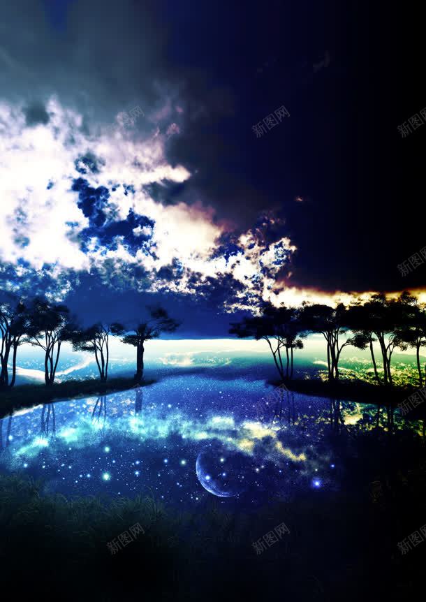 手绘梦境大屏插画jpg设计背景_88icon https://88icon.com 插画 梦境