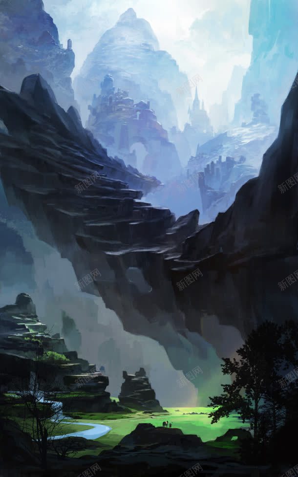 动漫插画战场悬崖jpg设计背景_88icon https://88icon.com 悬崖 战场 插画