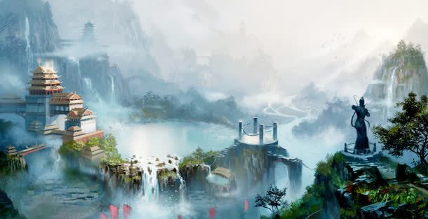 神秘的蓝天白云悬崖jpg设计背景_88icon https://88icon.com 悬崖 白云 神秘 蓝天
