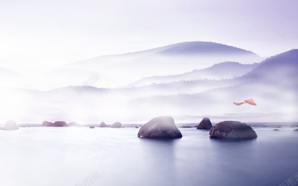 紫色山峦水面巨石海报背景jpg设计背景_88icon https://88icon.com 山峦 巨石 水面 海报 紫色 背景