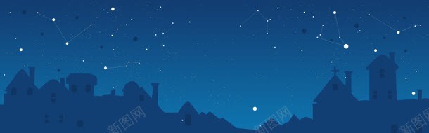 卡通夜空星空城市jpg设计背景_88icon https://88icon.com 卡通 城市 夜空 星空 漫画