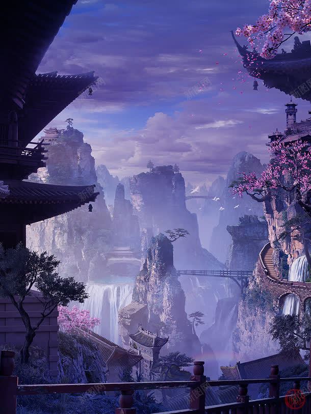 手绘日式风景插画jpg设计背景_88icon https://88icon.com 插画 风景