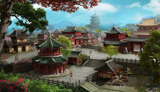 动漫仙侠魔幻建筑jpg设计背景_88icon https://88icon.com 建筑 魔幻