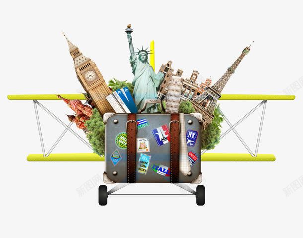创意旅游png免抠素材_88icon https://88icon.com 世界各地 世界名胜 出国旅游 出国游 周游世界 国外游 地标建筑 外国著名景点 必看景点 旅游 旅游宣传 旅游广告 旅游景点 旅游海报 旅游设计 旅游风景 旅行箱 标志性建筑 环球旅行 风景名胜 飞机