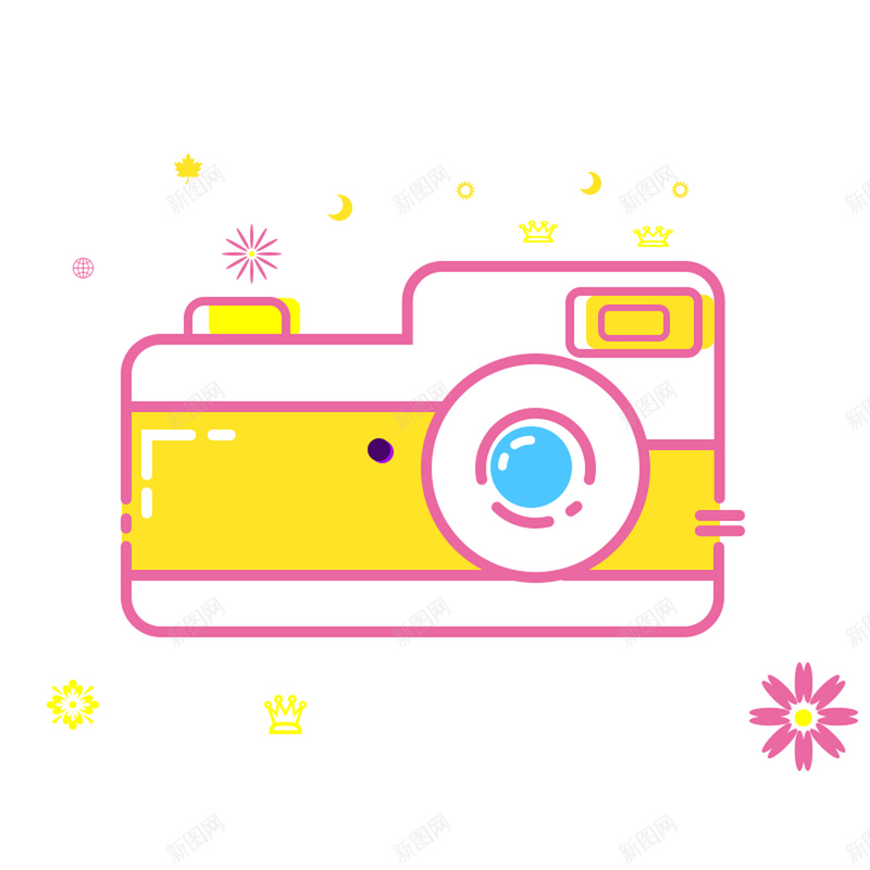 萌萌的小相机psd设计背景_88icon https://88icon.com 卡通 相机 萌萌哒 装饰