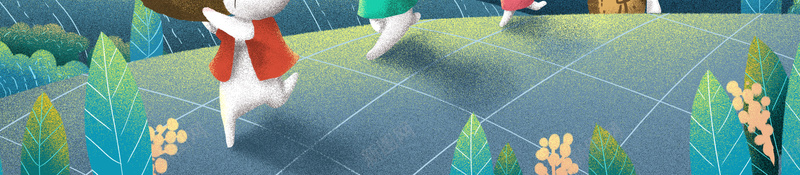手绘中秋节背景图psd设计背景_88icon https://88icon.com 兔子 手绘背景图 月饼元素 松枝 树叶元素 灯笼元素
