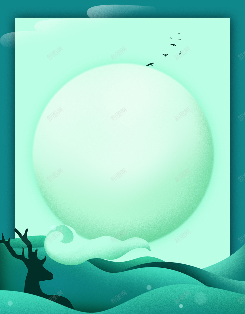 小清新七夕情人节背景图psd设计背景_88icon https://88icon.com 云 小清新 月亮 背景图 鹿