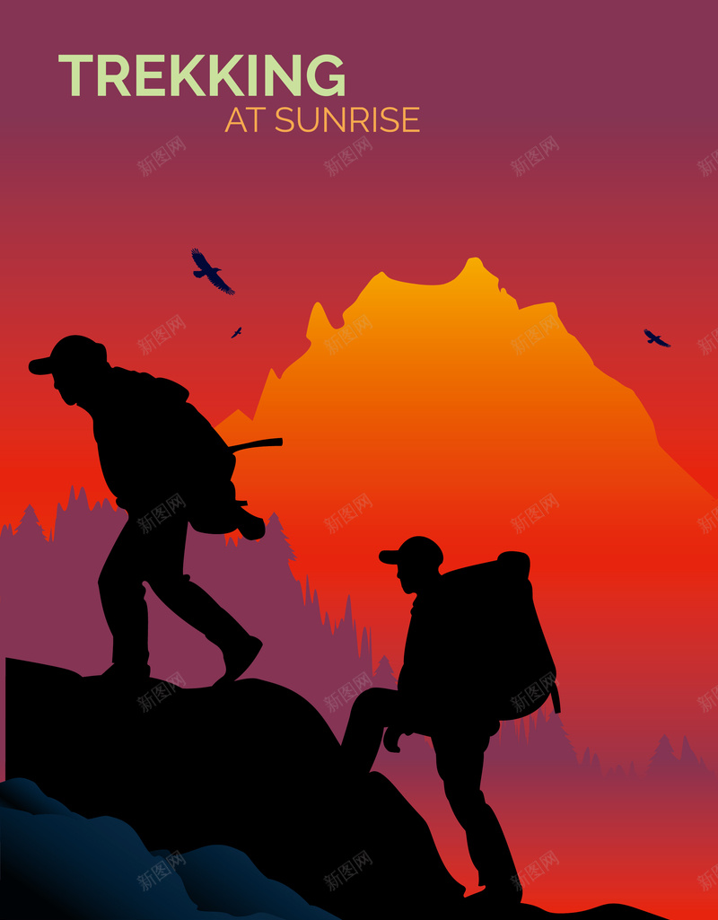 爬山夕阳落日剪影背景矢量图ai设计背景_88icon https://88icon.com 剪影 夕阳 夕阳背景 探索 探险 爬山 爬山运动 落日 落日背景 野外旅游 露营 矢量图