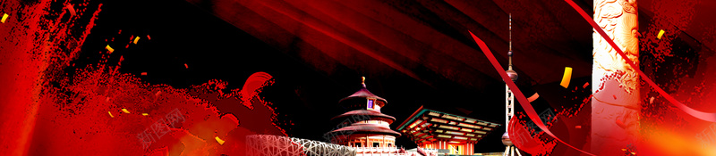 红色光影明暗背景图psd设计背景_88icon https://88icon.com 元素 光影 华表 国庆节 天坛 背景图