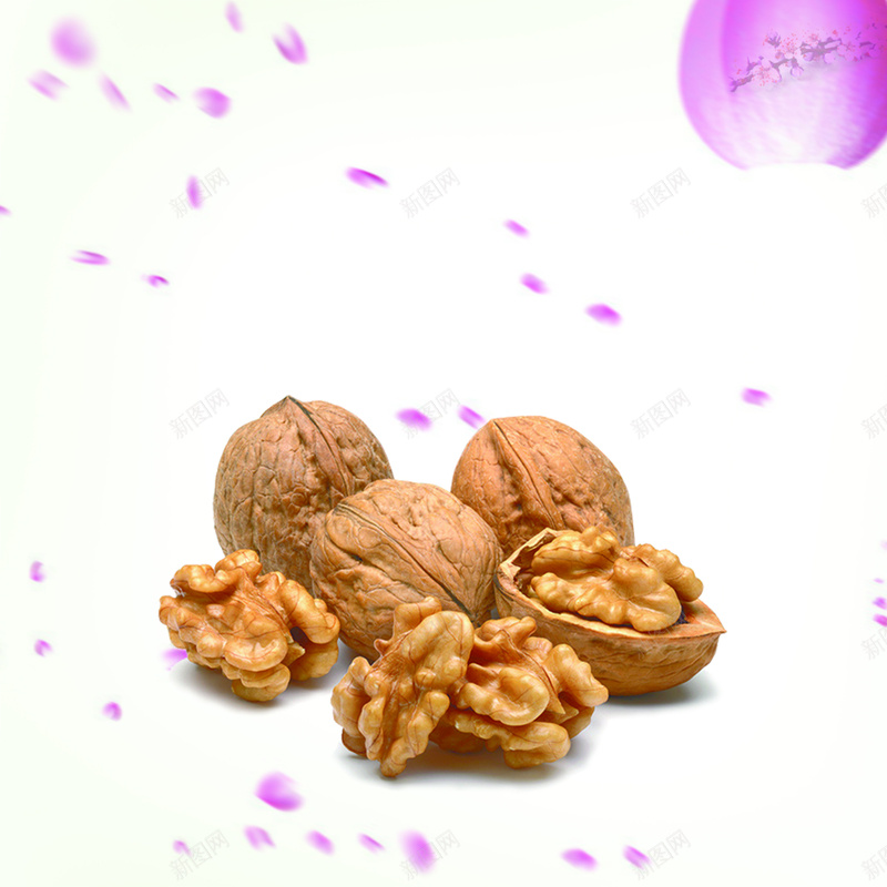 简约核桃宣传海报psd分层psd设计背景_88icon https://88icon.com 中国风 农家核桃 坚果 核桃仁开心 核桃海报 花瓣 食品海报