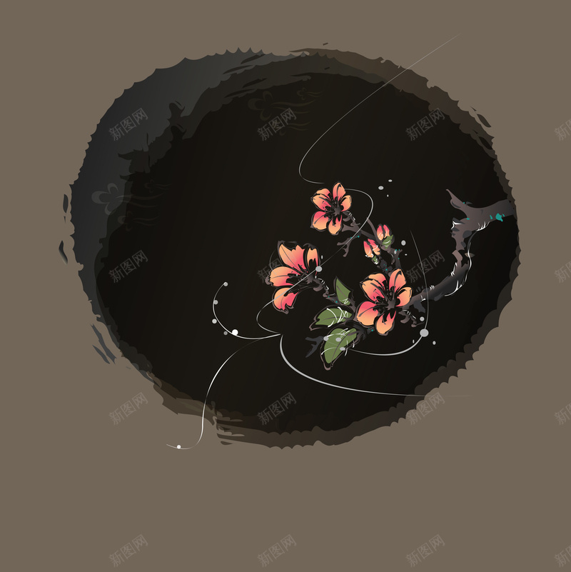 中国风黑色水墨边框背景矢量图ai设计背景_88icon https://88icon.com 中国风 中国风边框背景 开心 水墨不规则边框海报 特色边框素材 黑色圆形边框素材 矢量图