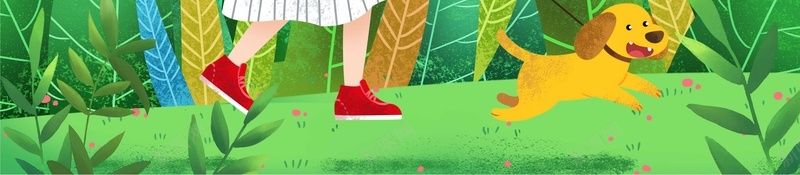 清明踏青女孩子小狗手绘psd设计背景_88icon https://88icon.com 女孩子 小狗手绘 清明 踏青