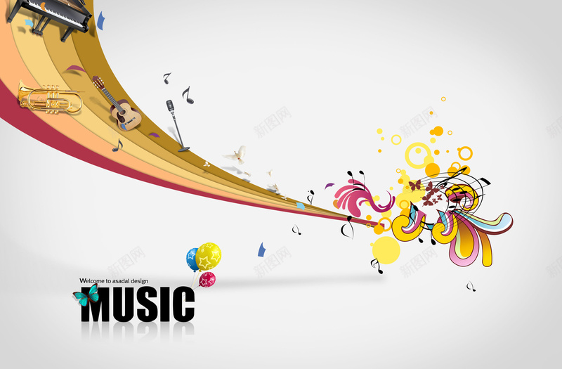 音乐花纹背景psd设计背景_88icon https://88icon.com PSD music 乐器 吉他 小号 小提琴 平面 广告 底纹 模板 海报 素材 背景 花纹 钢琴 音乐 音符