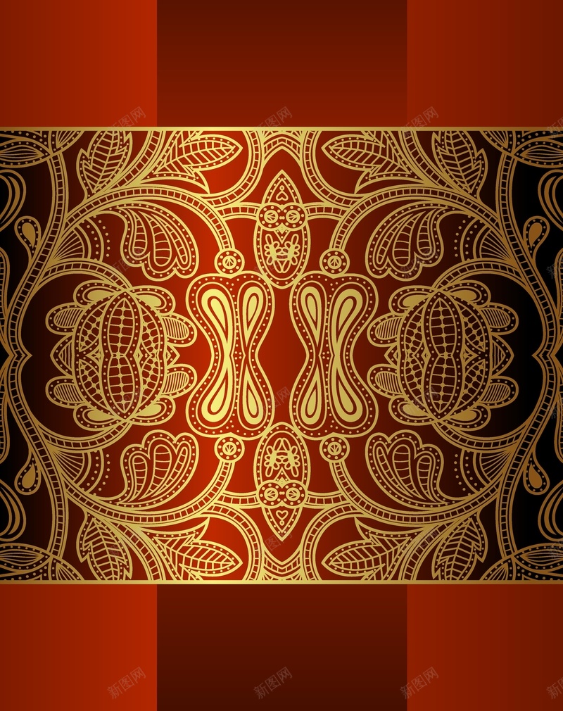 金色质感花纹红色背景矢量图ai设计背景_88icon https://88icon.com 海报 矢量 素材 红色 背景 花纹 质感 金色 矢量图