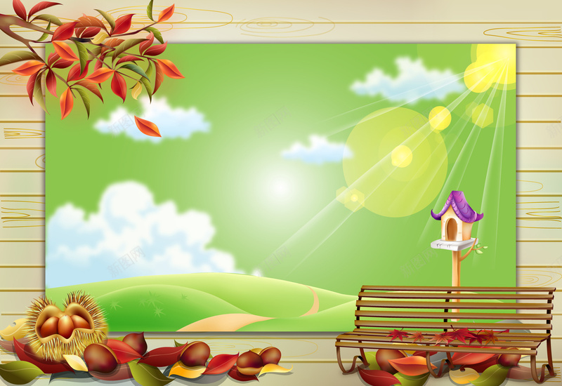 绿色儿童画板卡通童趣海报背景矢量图ai设计背景_88icon https://88icon.com 卡通 卡通童趣 向日葵 春天风景 春季风景 白云 童趣 草地 蓝天 躺椅 野菊花 阳光 矢量图