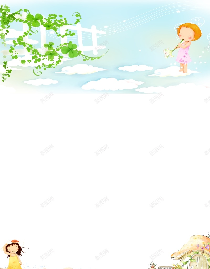 卡通蓝天白云绿树儿童背景cdr设计背景_88icon https://88icon.com 儿童 卡通 手绘 白云 童趣 绿树 蓝天