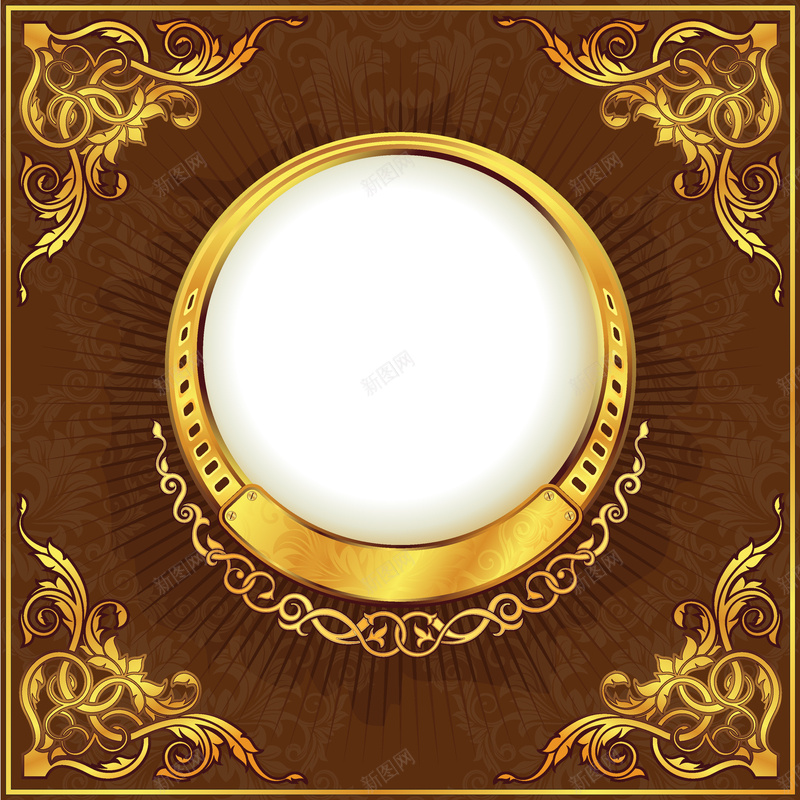 金色圆形花纹褐色背景矢量图ai设计背景_88icon https://88icon.com 圆形 棕色 纹理 背景 花纹 褐色 质感 金色 矢量图