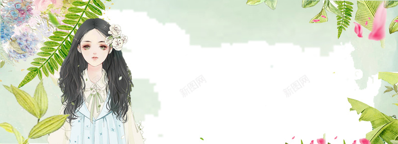 夏日女孩手绘水彩花卉海报背景psd设计背景_88icon https://88icon.com 夏日海报 夏日背景 女孩海报 女孩背景 水彩海报 水彩背景 花卉 花卉背景