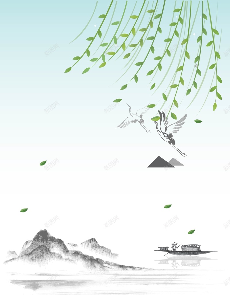 柳树下的山峰背景矢量图ai设计背景_88icon https://88icon.com AI 中国风 山峰 柳叶 水墨 海报 矢量素材 背景 陶醉 高清背景设计图 矢量图