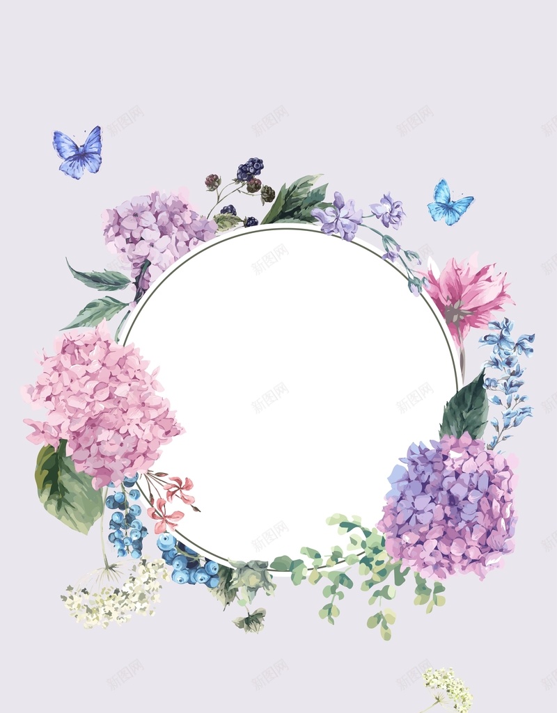 矢量紫色水彩手绘清新花朵圆框背景ai设计背景_88icon https://88icon.com 圆框 婚庆 小清新 手绘 文艺 水彩 淡雅 清新 矢量 简约 紫色 背景 花朵 邀请函 矢量图