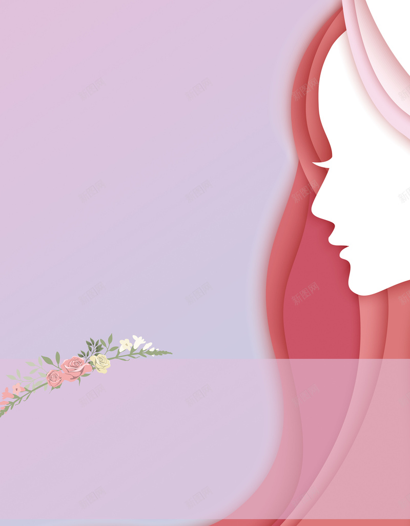 粉色扁平化女人节宣传海报psd设计背景_88icon https://88icon.com 38妇女节快乐 三七女生节 关爱妇女 女孩 女王节 女神节 妇女节海报 扁平化 美容院海报