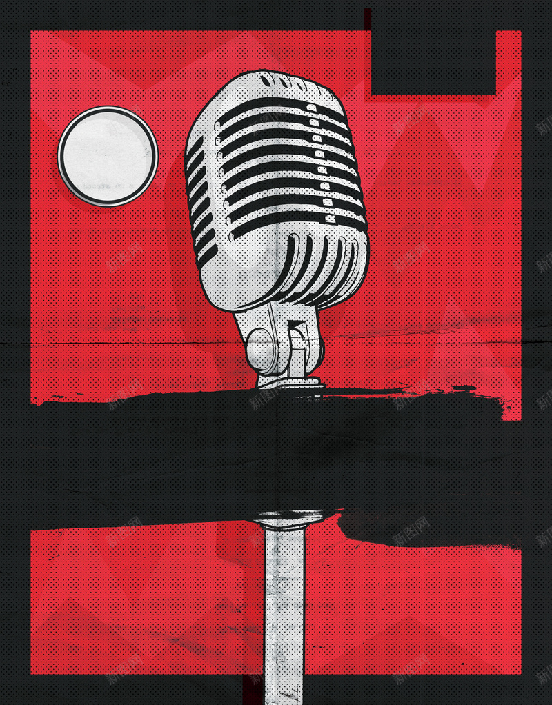 红色复古怀旧音乐背景psd设计背景_88icon https://88icon.com 几何 复古 小清新 怀旧 文艺 简约 红色 网格 质感 音乐 麦克风