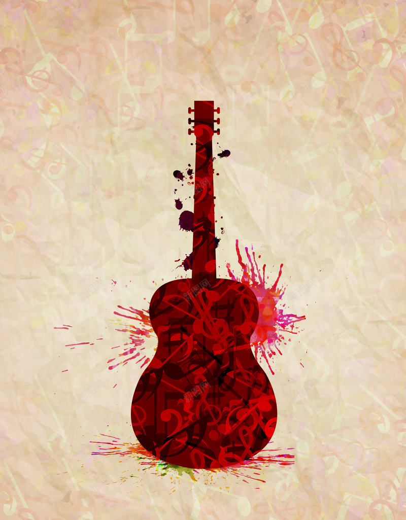 卡通手绘吉他水彩音乐节狂欢背景矢量图eps高清背景_88icon https://88icon.com 卡通 吉他 手绘 水彩 狂欢 素材 背景 音乐节 矢量图