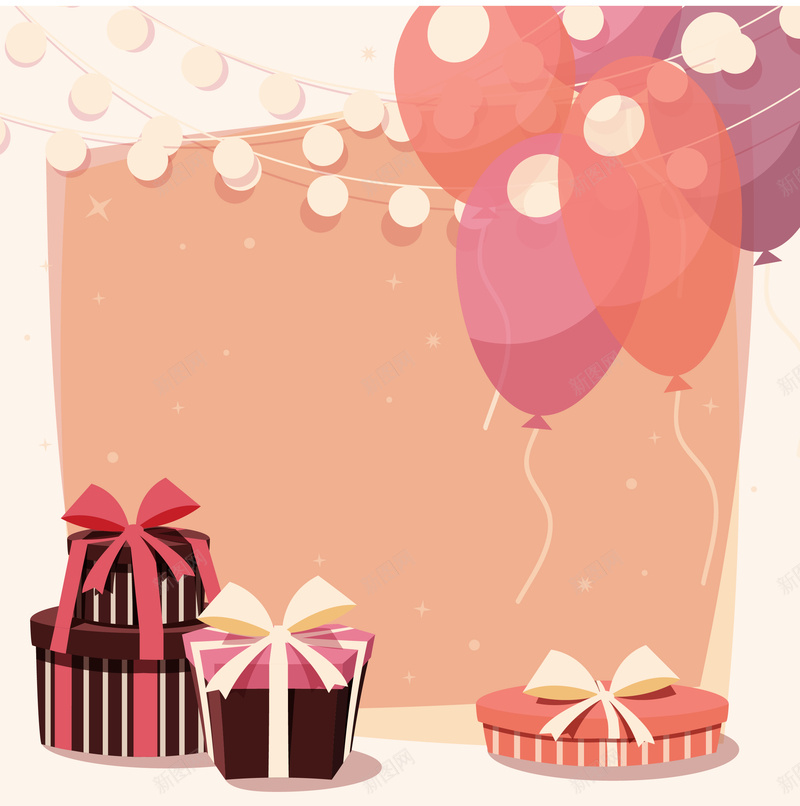 卡通矢量生日礼物海报背景ai设计背景_88icon https://88icon.com 卡通背景 海报 生日礼物 生日背景 矢量素材 素材 素材背景 背景 矢量图