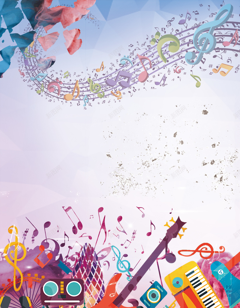 手绘插画音符酒吧音乐招生海报背景psd设计背景_88icon https://88icon.com 乐器 吉他 娱乐 年轻 录音机 手绘 招生海报 插画 时尚 活力 酒吧 音乐 音乐培训 音符