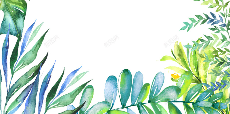 绿色水彩叶子h5背景psd设计背景_88icon https://88icon.com h5背景 卡通 叶子 小清新 手绘 文艺 水彩 童趣 绿色
