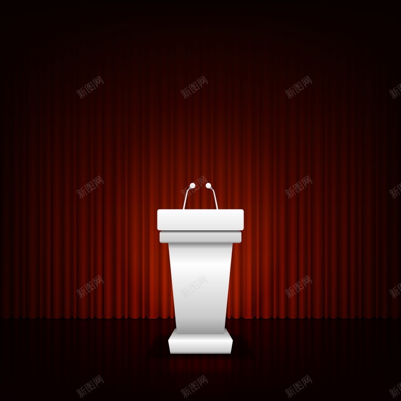 演讲台矢量图ai设计背景_88icon https://88icon.com 商务 幕布 演讲台 科幻 科技 红色 讲台 矢量图