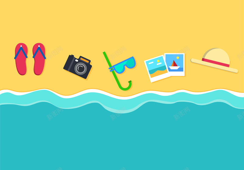 夏日海滨浴场画册海报矢量背景ai设计背景_88icon https://88icon.com 乐趣 儿童画风格 可爱 夏日 娱乐 海报背景 海滨浴场 海边 矢量背景素材 精美画册 矢量图