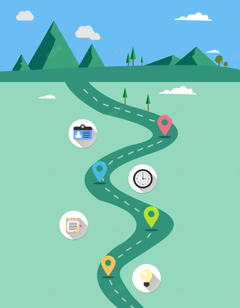 流程背景图psd设计背景_88icon https://88icon.com 几何 小清新 开心 扁平 文艺 流程 渐变 简约