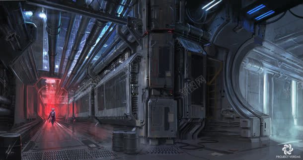 科技感室内机械通道jpg设计背景_88icon https://88icon.com 室内 机械 科技 通道