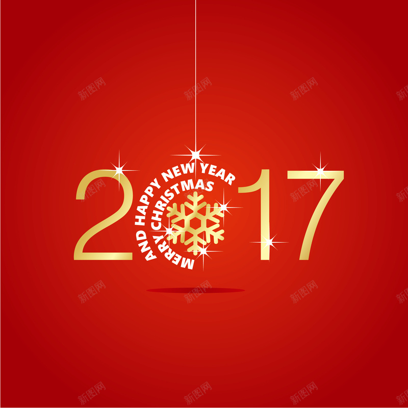 2017红色圣诞节雪花背景矢量图ai高清背景_88icon https://88icon.com 2017 圣诞节 新年快乐 海报 背景 雪花 矢量图