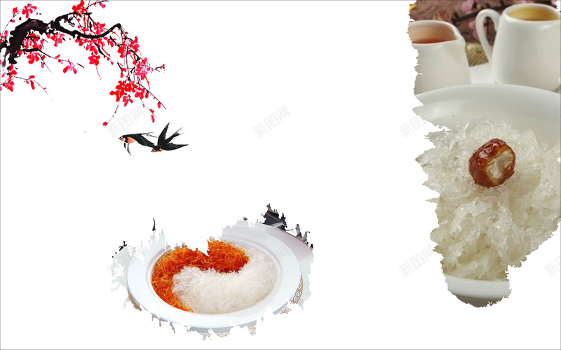 中国风梅花燕窝银耳羹矢量元素海报cdr设计背景_88icon https://88icon.com 中国风美味 梅花矢量素材 海报元素 燕窝海报 甜品美食元素 美食宣传素材 美食海报 银耳