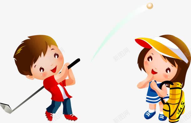 打高尔夫的小孩png免抠素材_88icon https://88icon.com 体育活动 儿童 卡通 学生 小孩 小朋友 插画 运动 高尔夫