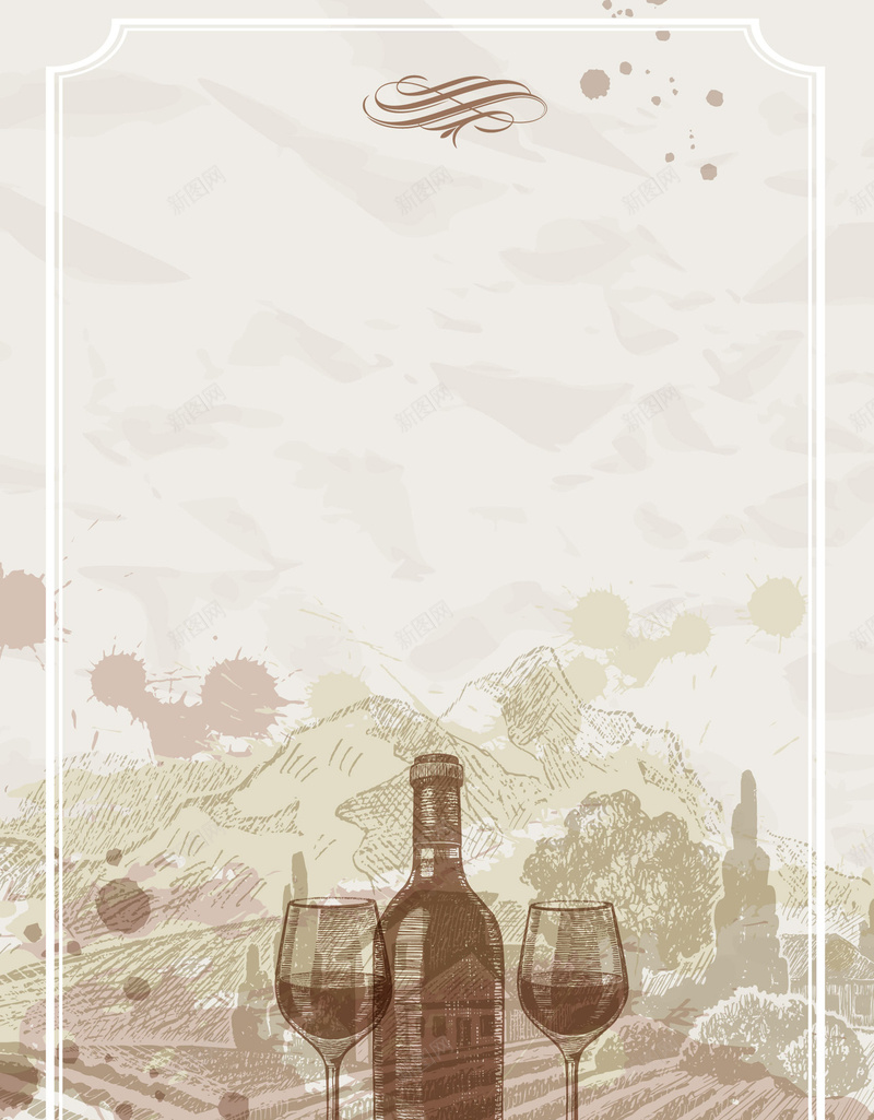 复古手绘葡萄酒海报背景矢量图ai设计背景_88icon https://88icon.com 传统 复古 庄园 手绘 木制酒桶 欧式边框 田地 素描 线描 葡萄 葡萄酒 葡萄酒庄园 酿酒 矢量图