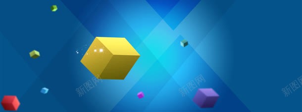 创想宣传海报jpg设计背景_88icon https://88icon.com 商务图片 立体方块 蓝色科技背景