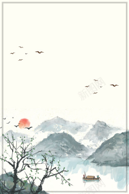 水墨画背景清明节海报背景图片 水墨画背景清明节海报背景