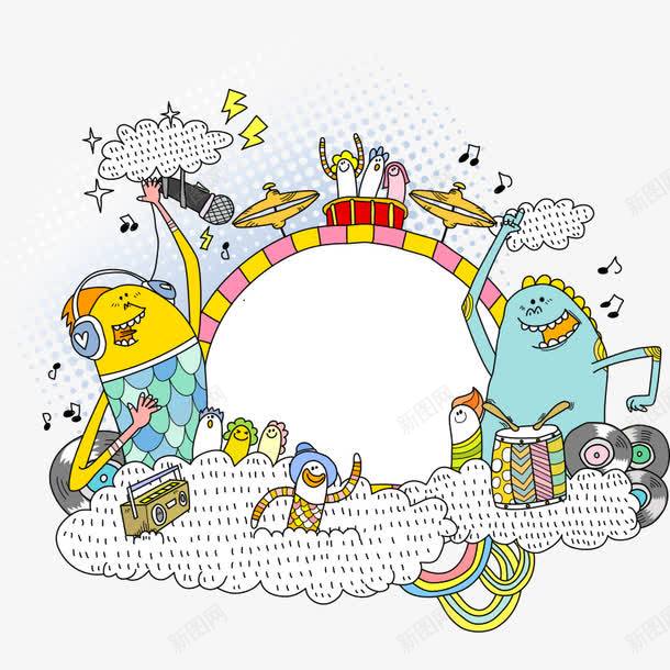 卡通背景卡通元素png免抠素材_88icon https://88icon.com 卡通元素 卡通背景 太空 怪人 怪物 科技